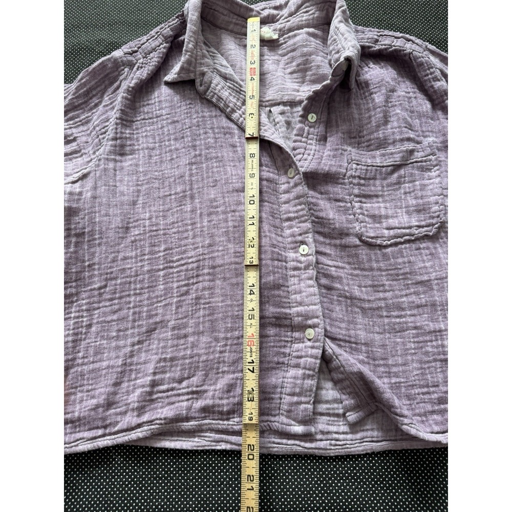 Anthropologie Daily Practice Santorini Button Up Shirt Sz L Gauze Beach Boho - Picture 2 of 6